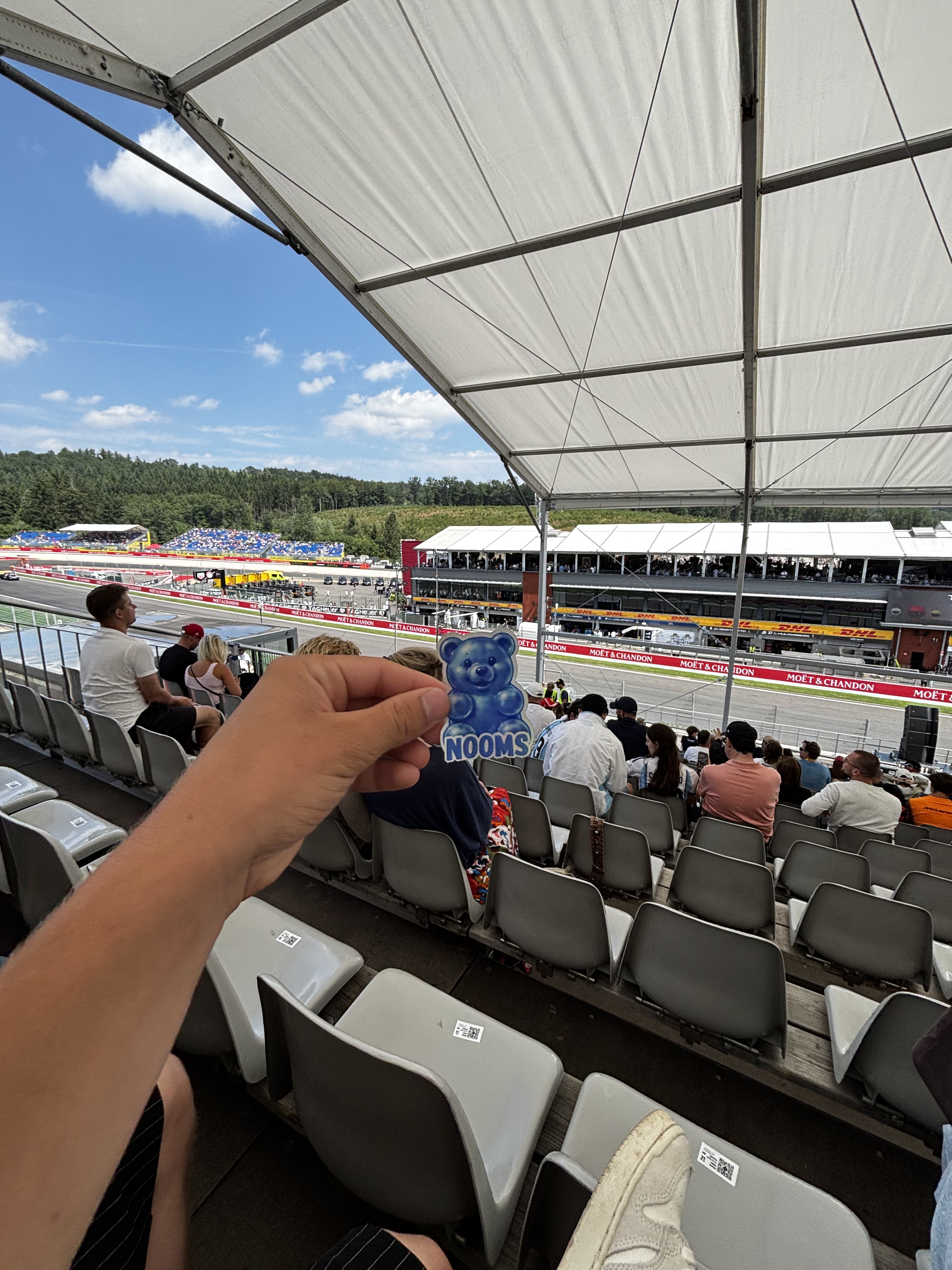 NOOMS sticker at the racetrack in Spa