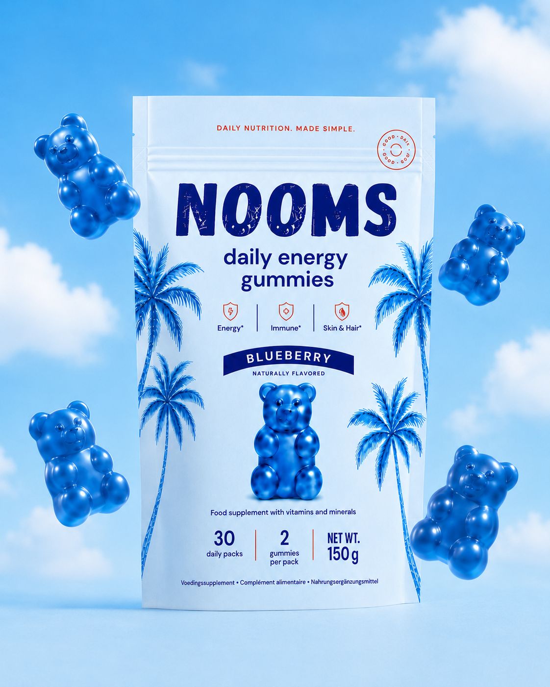 NOOMS Daily Gummies — blueberry pouch